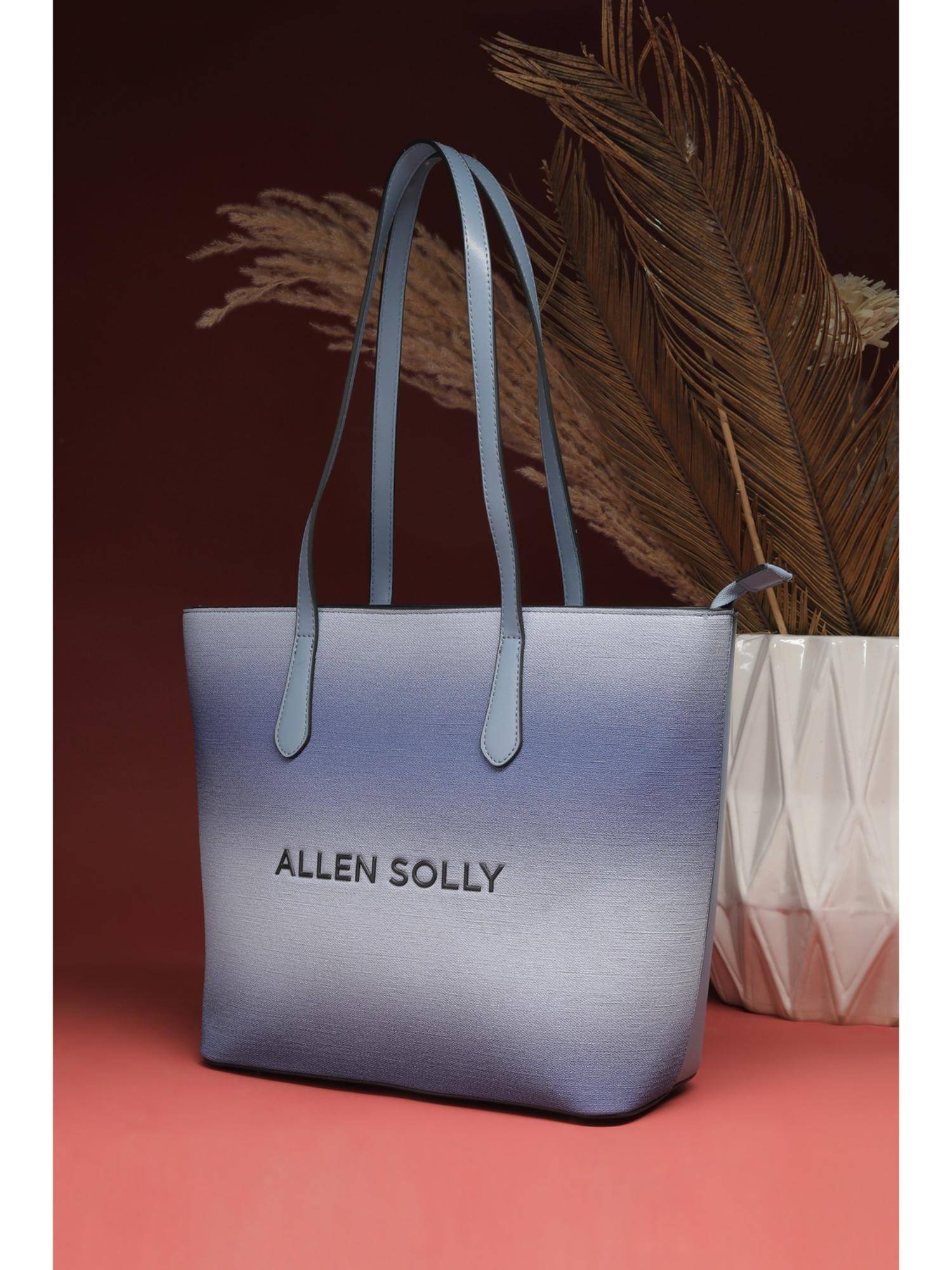 Buy Allen Solly Blue Pu Textured Tote Bag Online