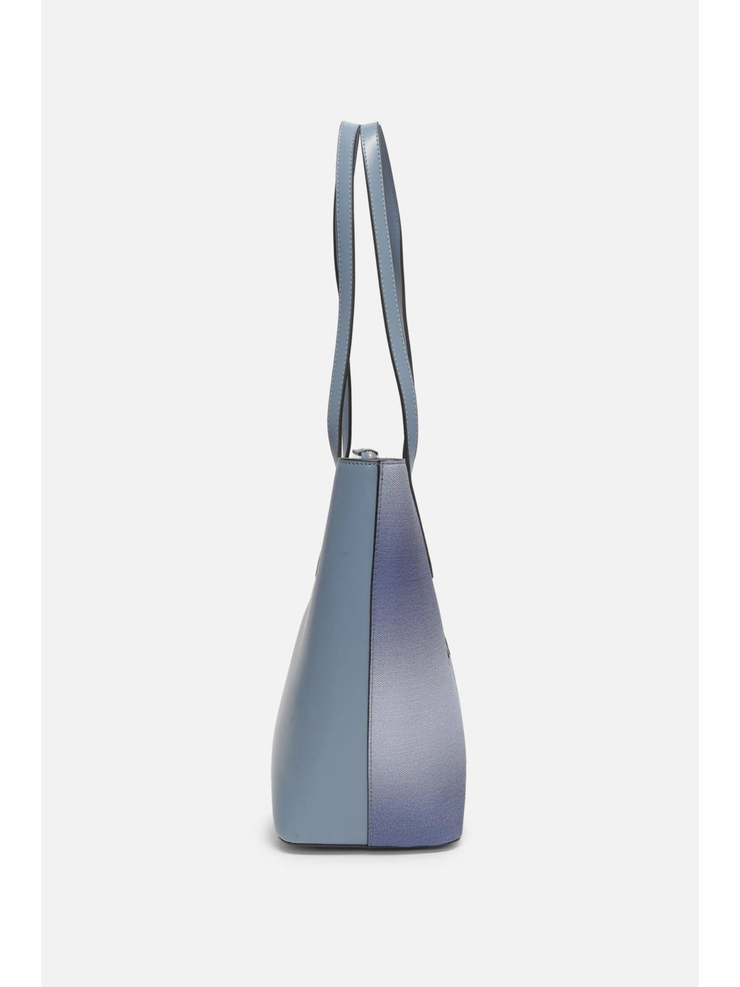 Buy Allen Solly Blue Pu Textured Tote Bag Online