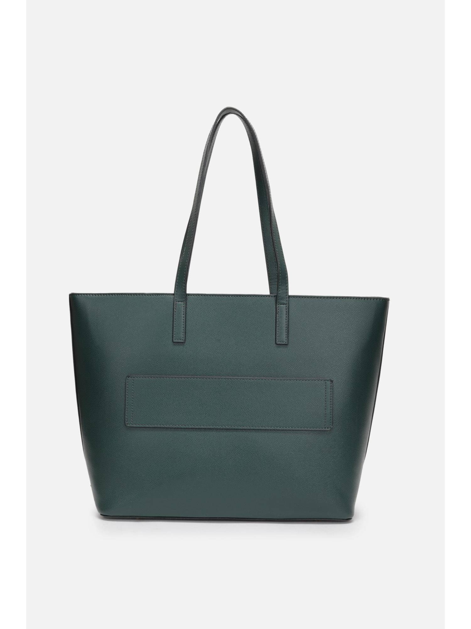 Buy Allen Solly Green Pu Textured Tote Bag Online
