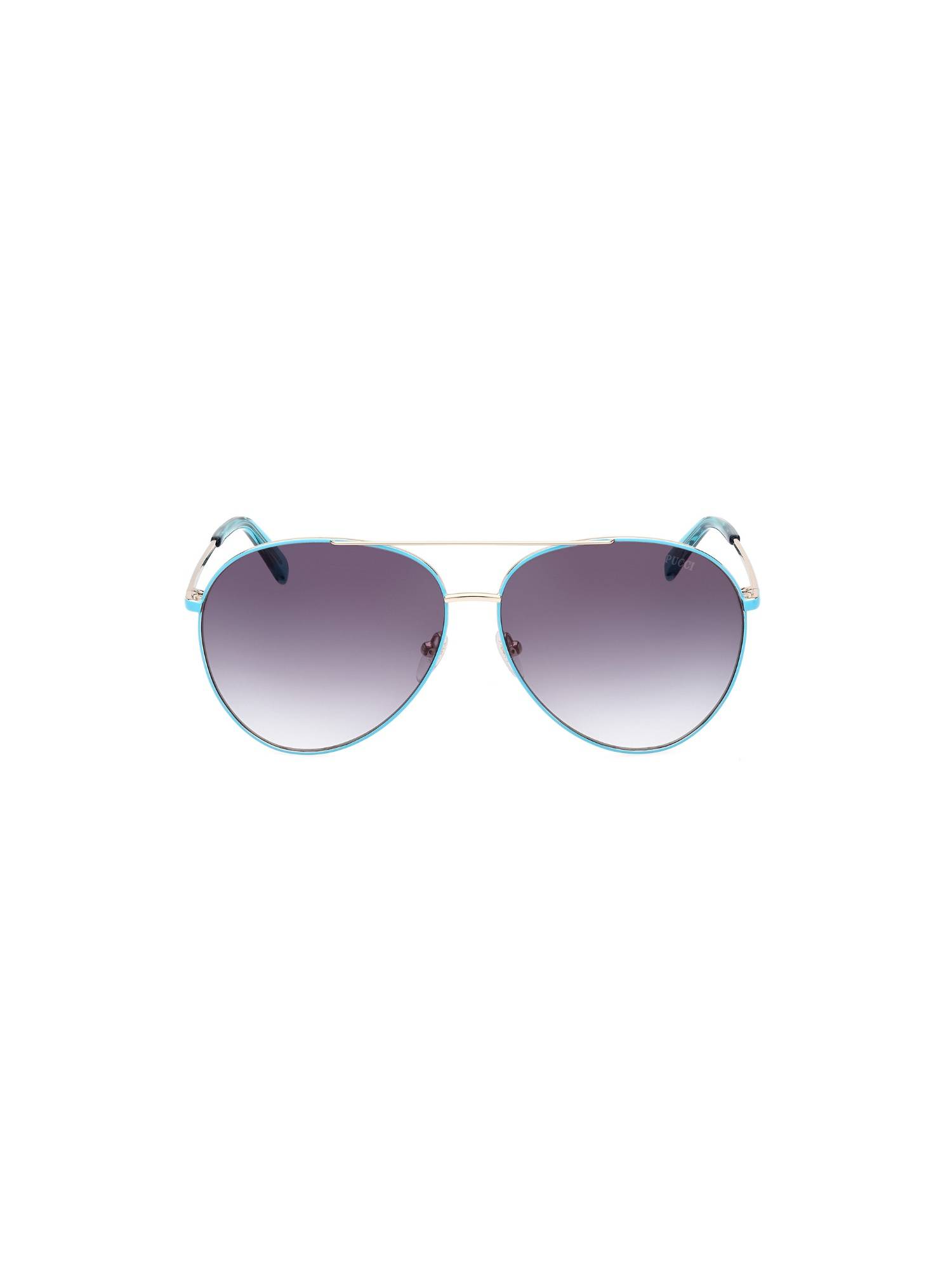 Emilio Pucci Blue Metal Full Rim Aviator Women Sunglasses (Ep0206 63 89B) (63)