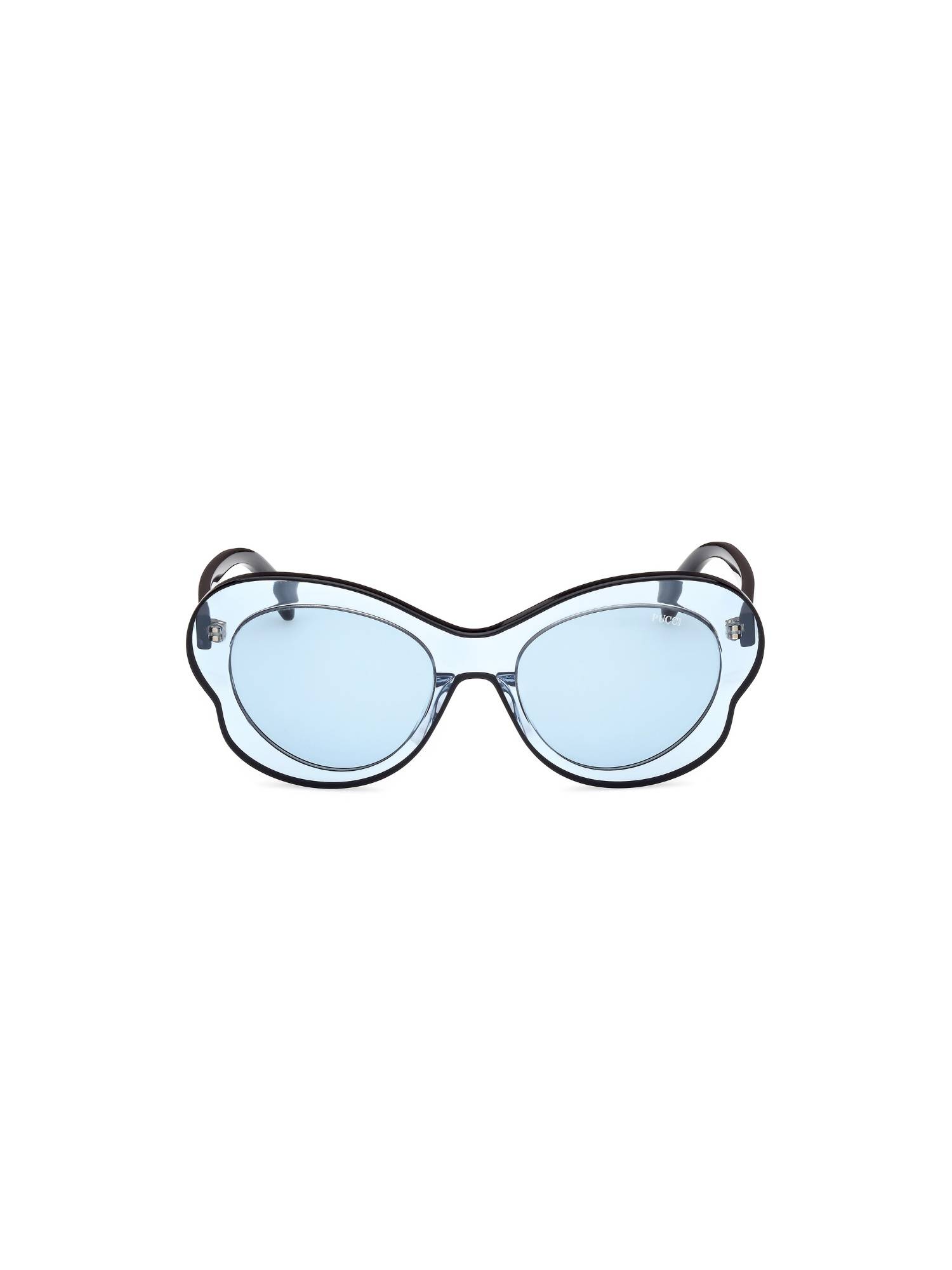 Emilio Pucci Black Acetate Full Rim Round Women Sunglasses (Ep0221 54 86V) (54)