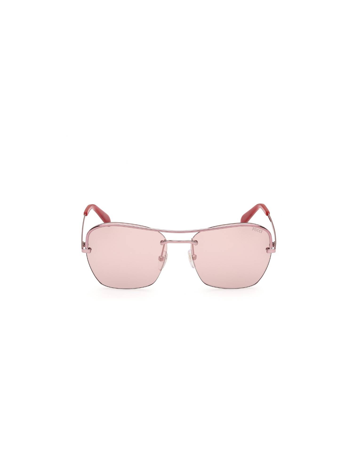 Emilio Pucci Rose Gold Metal Half Rim Square Women Sunglasses (Ep0225 56 72U) (56)