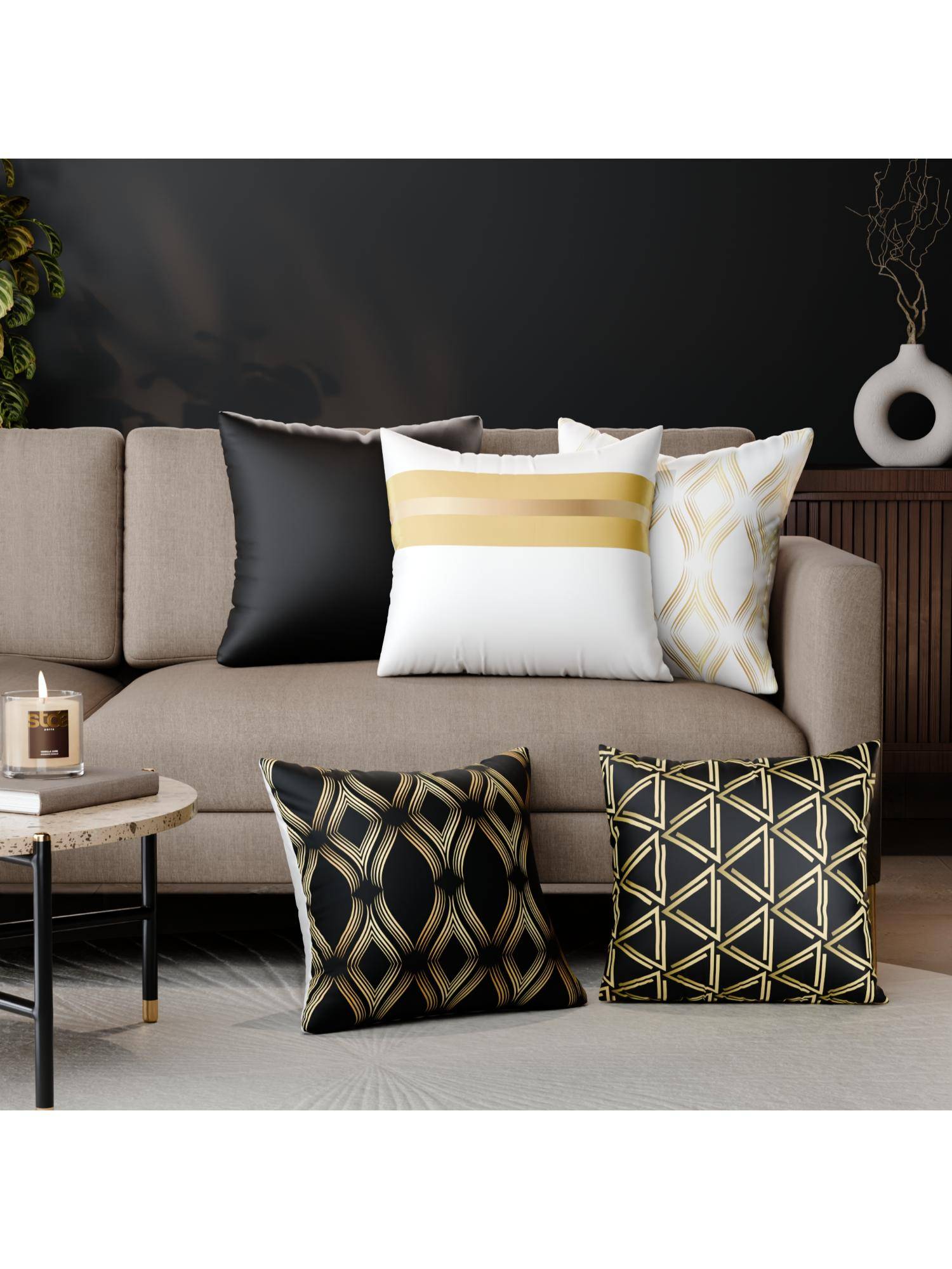 Stoa Paris Multi-Color Cordelias Pride Polyester Satin Fabric Cushion Covers (Pack of 5)
