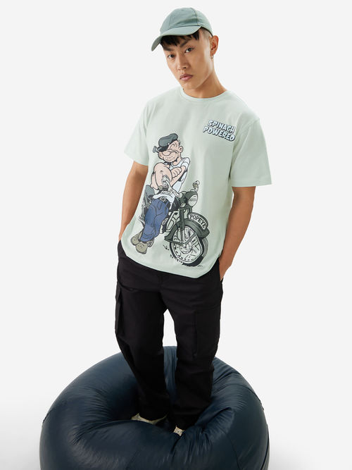 The Souled Store Blue Official Popeye Spinach Powered T-Shirt