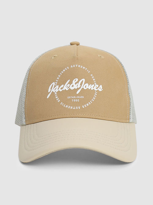 Buy Jack Jones Beige Printed Mesh Cap Online