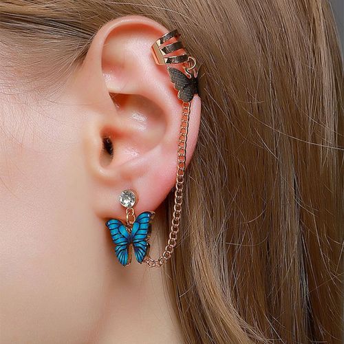 Buy Yellow Chimes Combo of pcs Multicolour Ear Cuff Butterfly - Main Image