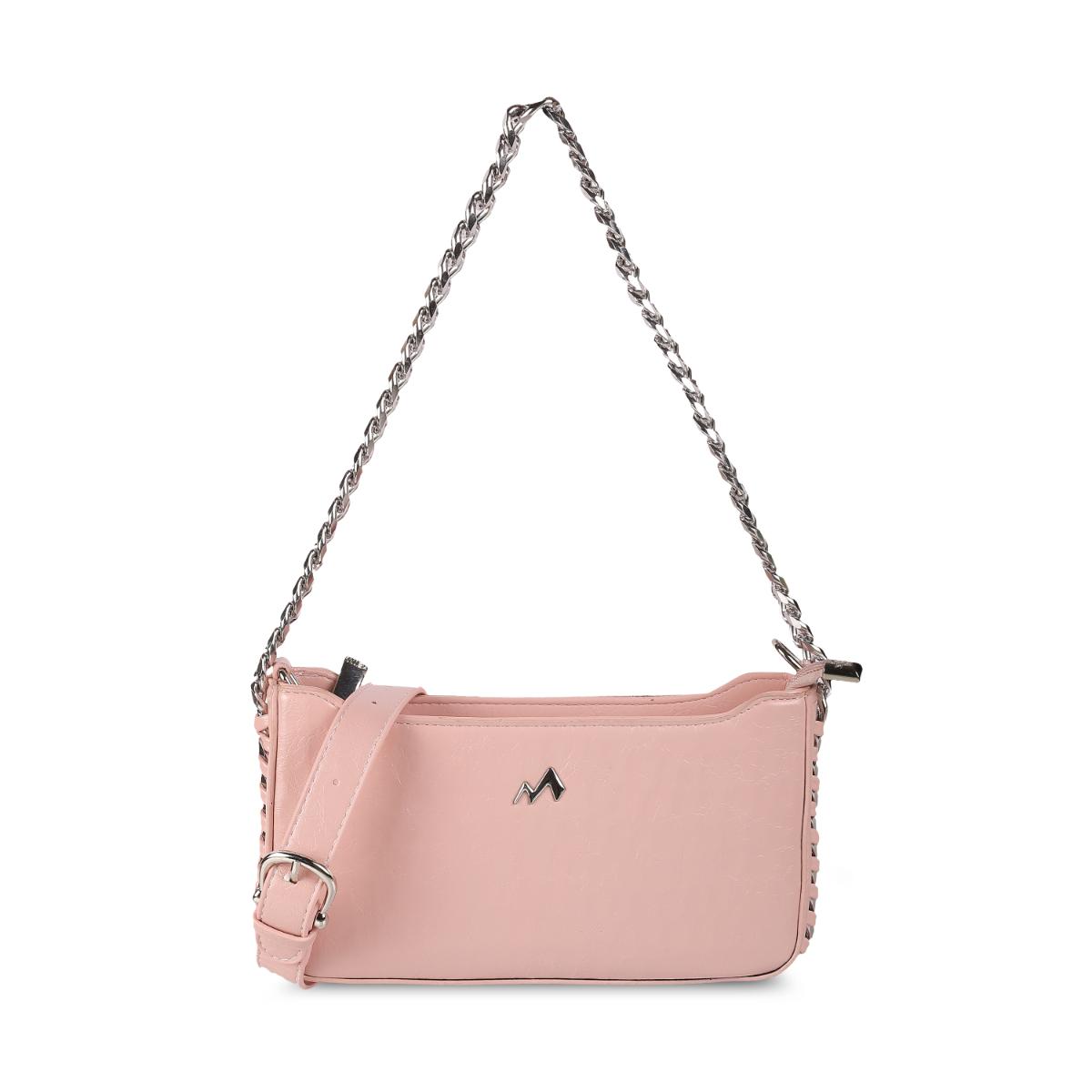 Buy Metro Solid PU Pink Casual Hand bag with Detachable