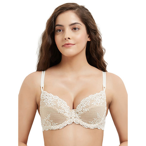 Buy Wacoal Nylon Non Padded Underwired Solid/Plain Bra -65191 - Nude Online