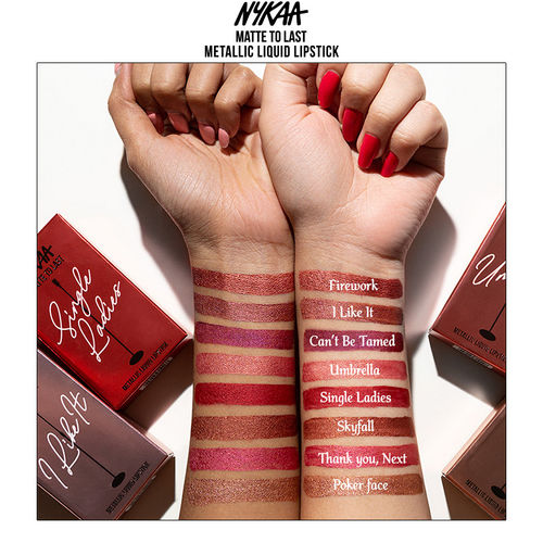 Nykaa Matte To Last Metallic Liquid Lipstick And Eyeshadow Buy Nykaa Matte To Last Metallic Liquid Lipstick And Eyeshadow Online At Best Price In India Nykaa Nykaa matte to last liquid lipstick is the latest addition to their liquid lip color segment. nykaa matte to last metallic liquid lipstick and eyeshadow can t be tamed
