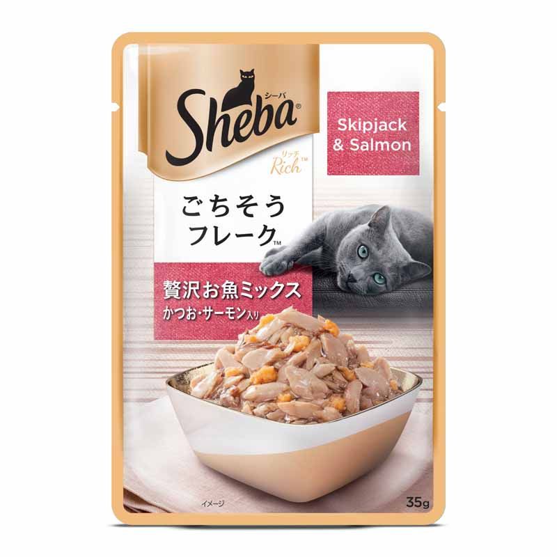 Sheba Premium Wet Cat Food Food- Fish Mix (Skipjack & Salmon)