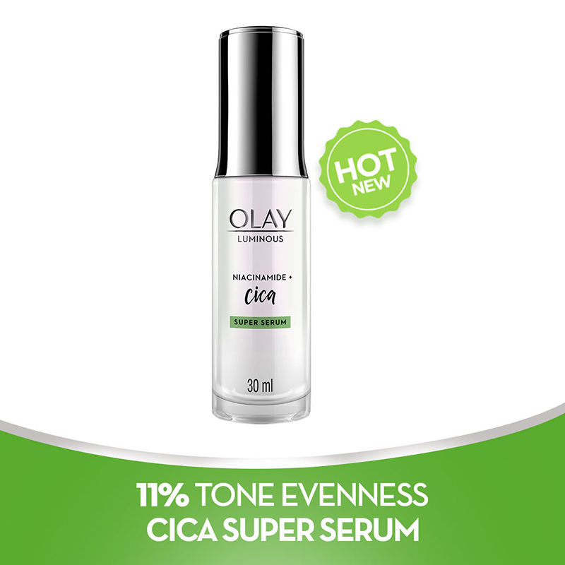 Olay Cica Face Serum, Anti Inflammatory, Even Glow & Smooth Texture, Parabens & Sulphate-Free