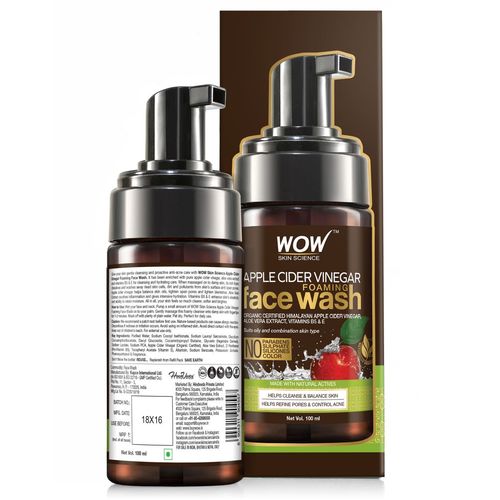 Wow Skin Science Organic Apple Cider Vinegar Foaming Face Wash Buy Wow Skin Science Organic Apple Cider Vinegar Foaming Face Wash Online At Best Price In India Nykaa