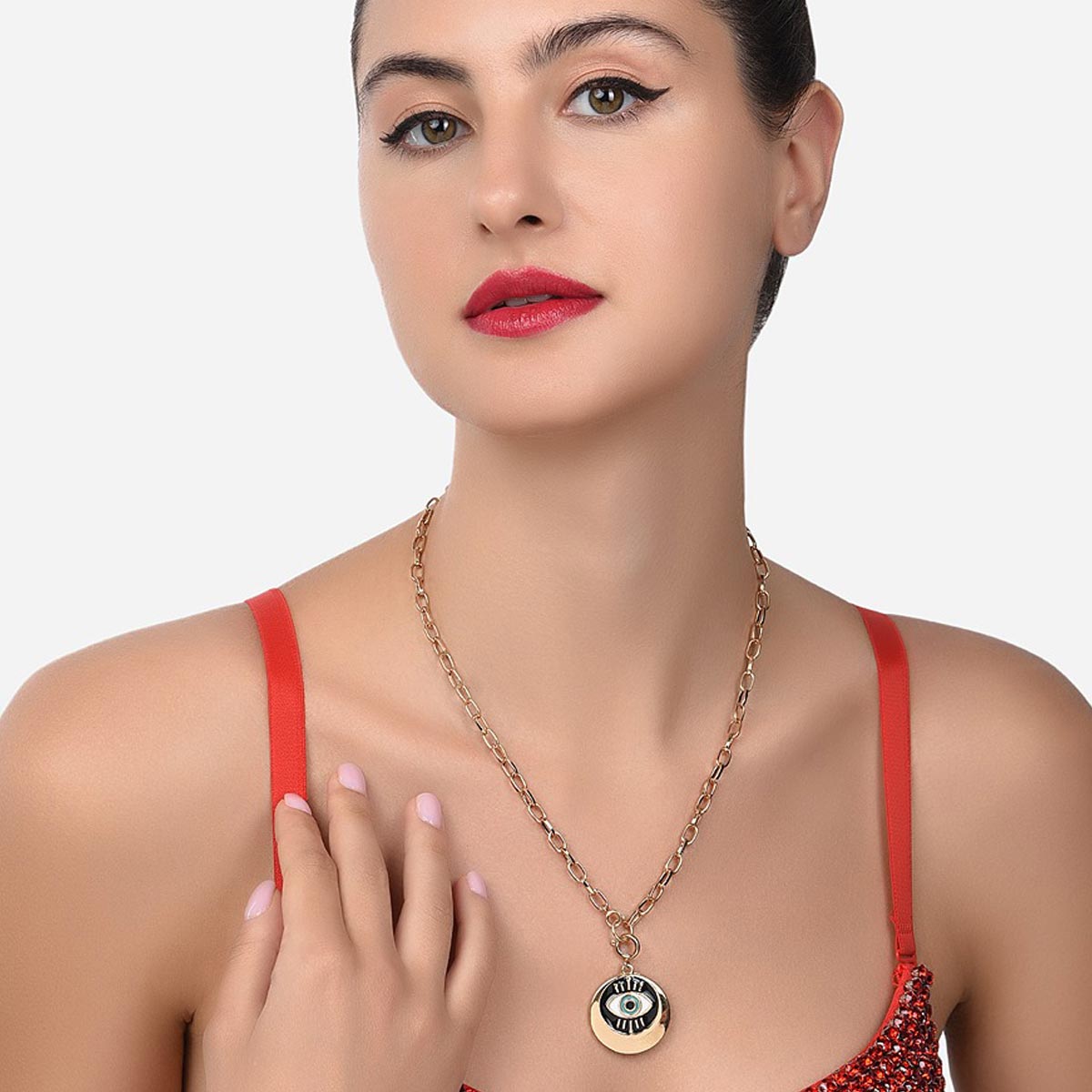 Buy Zaveri Pearls Gold Tone Contemporary Detachable Pendant & Link