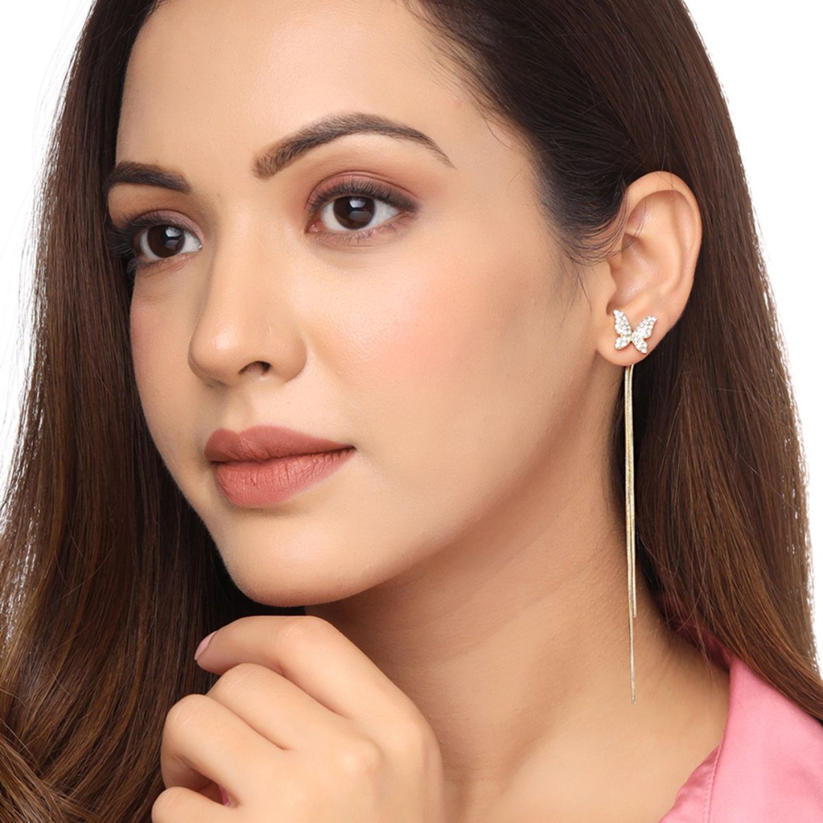 Flipkartcom  Buy YU Fashions Yu Fashions Pearl Golden Chain Tassel High  Fashion Korean Earrings Pair Crystal Metal Tassel Earring Online at Best  Prices in India