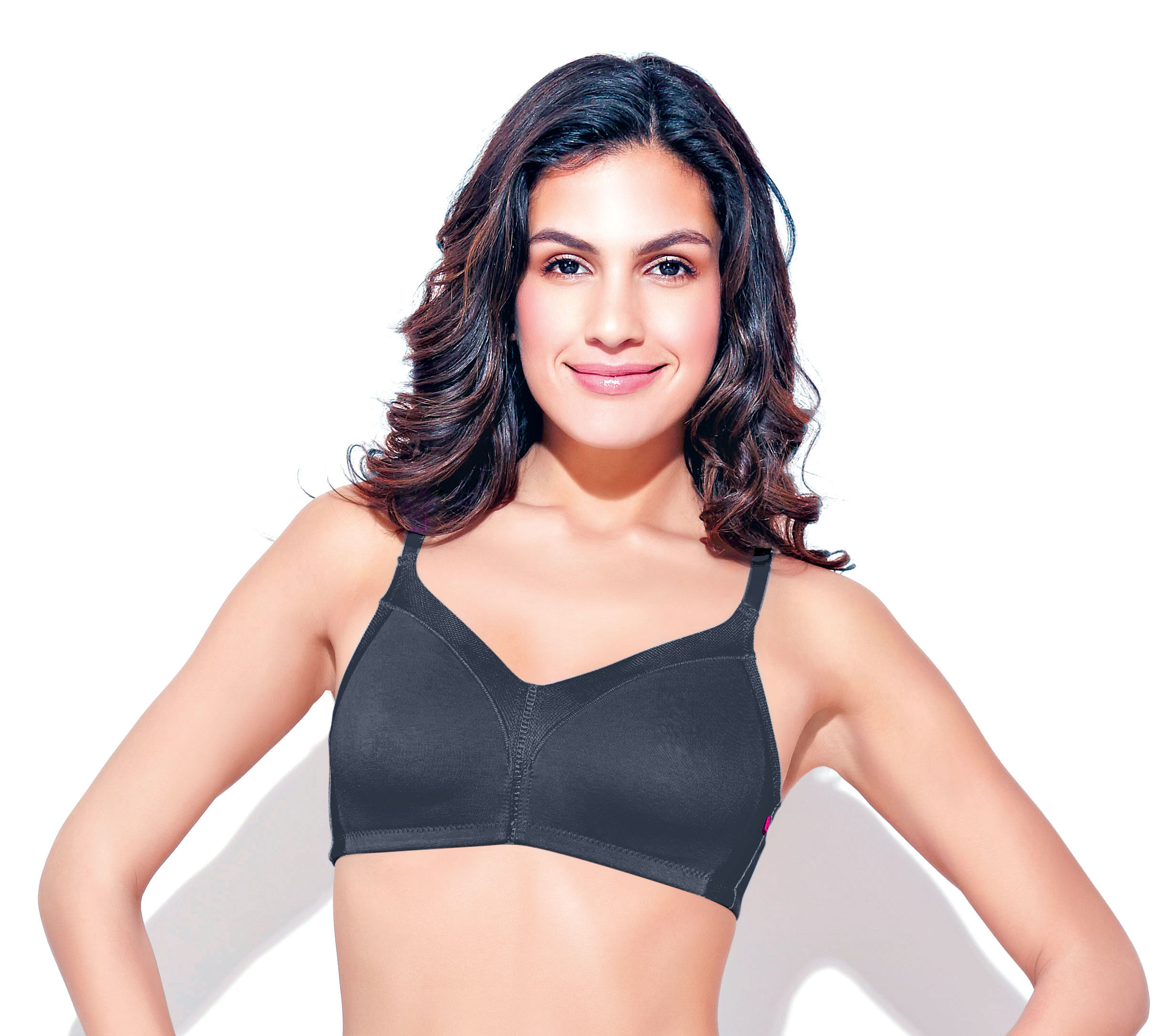 Enamor AB75 M-Frame Jiggle Control Full Support Supima Cotton Bra -  Non-Padded, Wirefree & Full