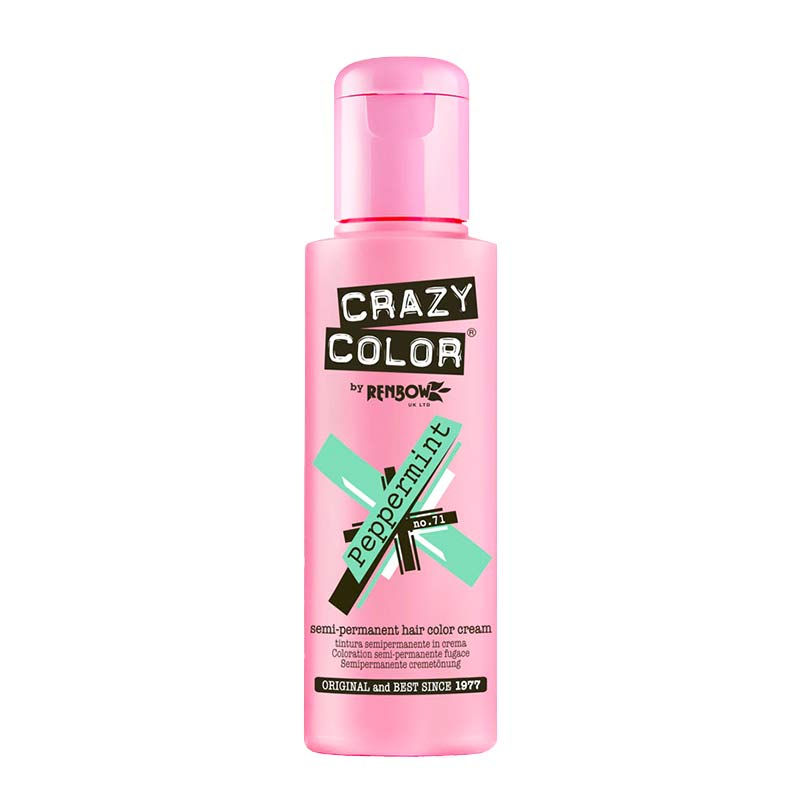 Crazy Color Semi Permanent Hair Color Cream - Peppermint No.71