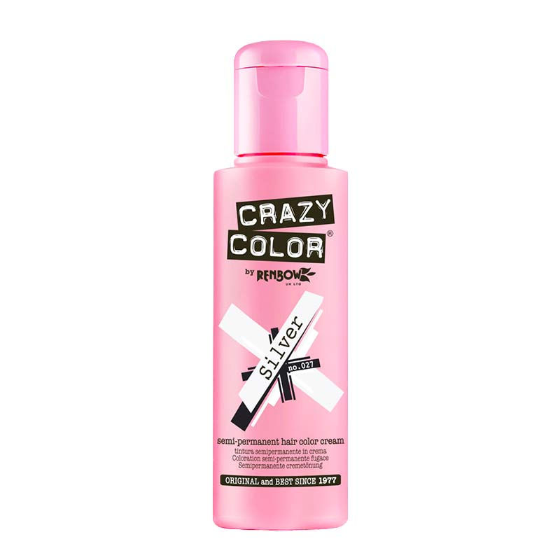 Crazy Color Semi Permanent Hair Color Cream - Silver No. 27