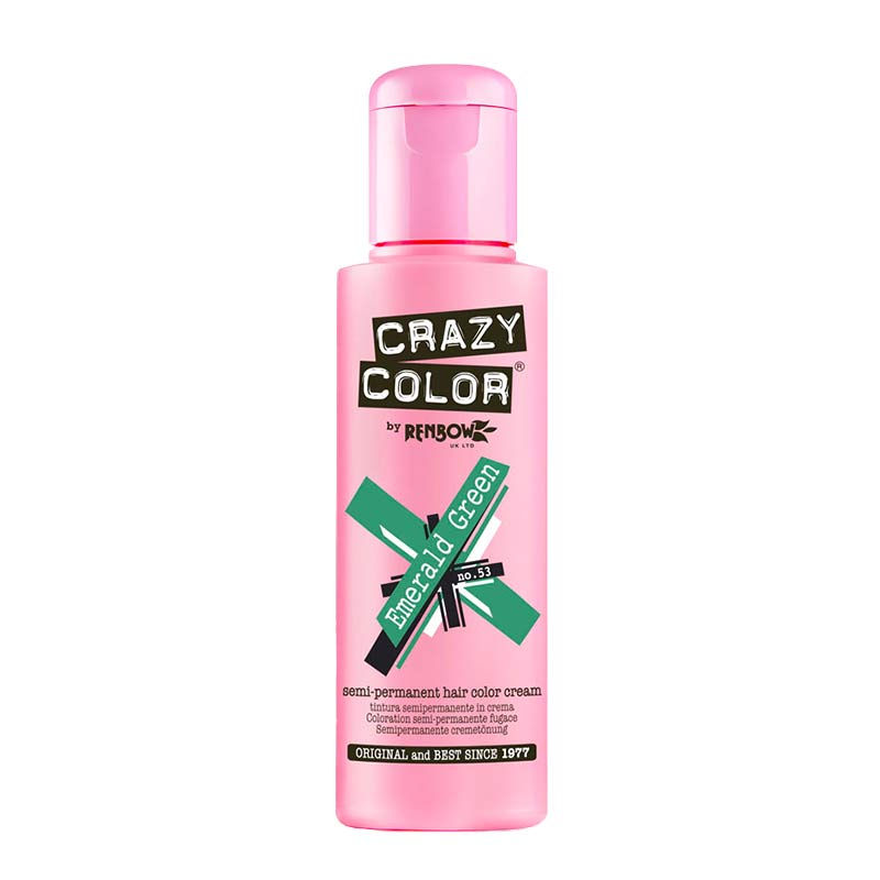 Crazy Color Semi Permanent Hair Color Cream - Emerald Green No. 53