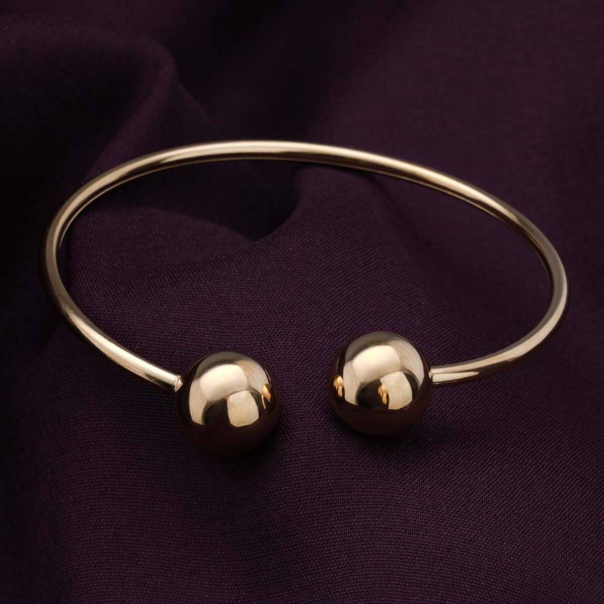 Palmonas Womens Gold Waterproof and Anti-Tarnish Ball Cuff