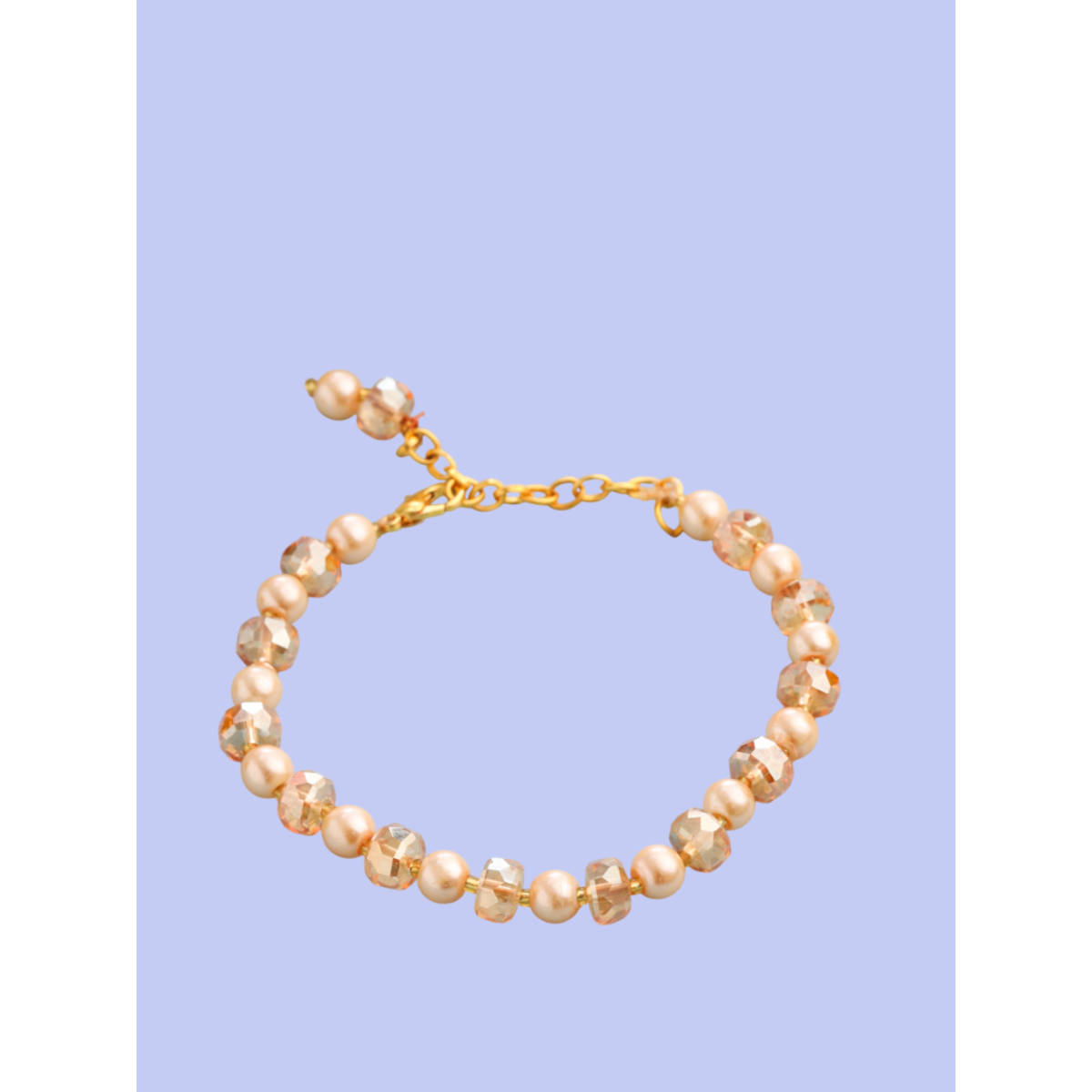 NVR Women Gold Toned Artificial Beads Wraparound Bracelet