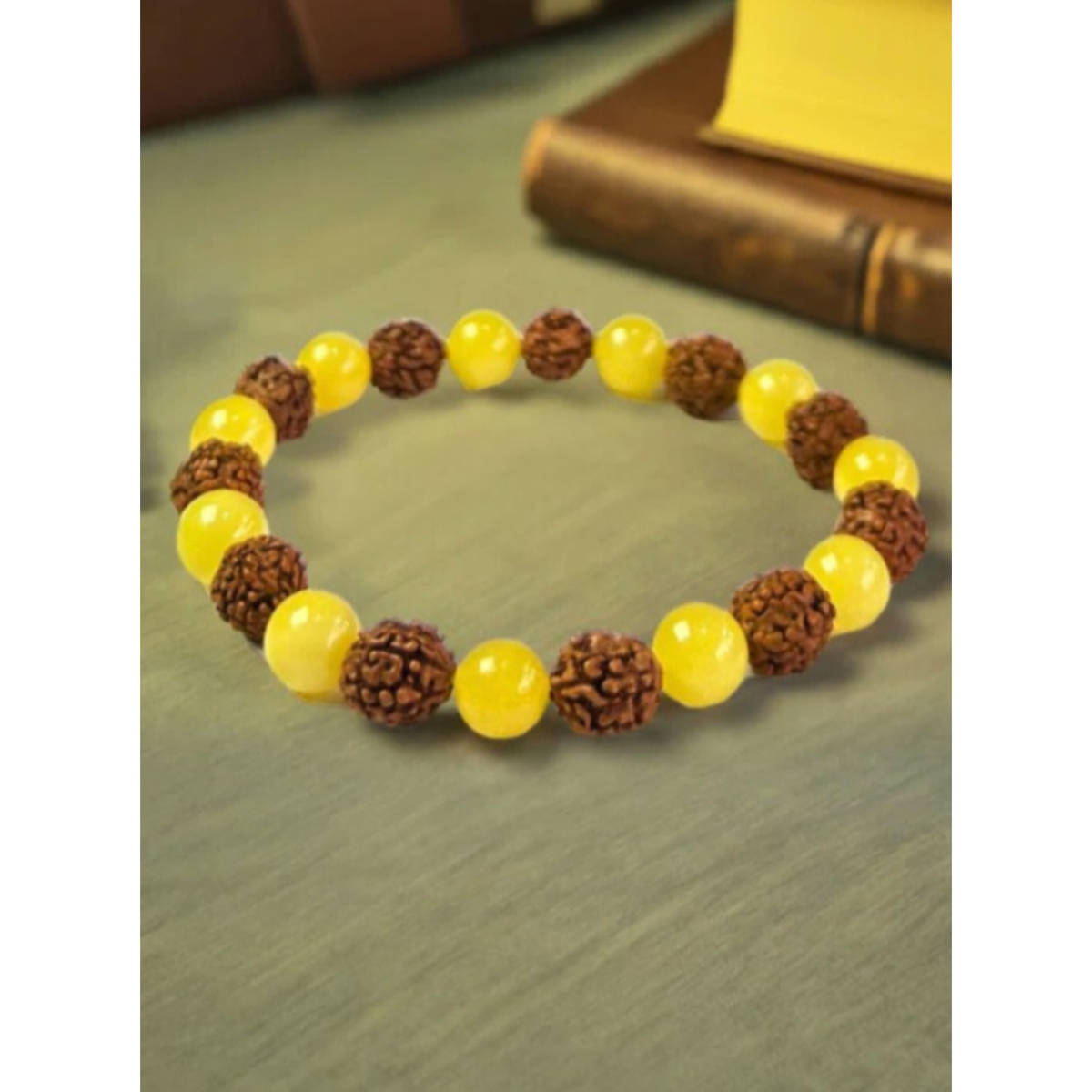 NVR Multi-Color Natural Rudraksha Stretchable Bracelet