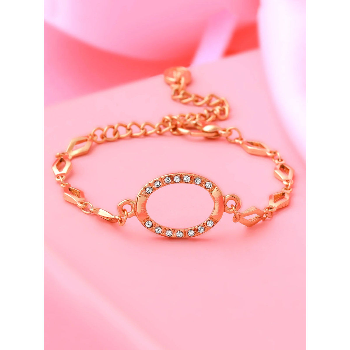 Sterling Silver Rose Gold 4Prong CZ and Pink Opal Bracelet  eBay