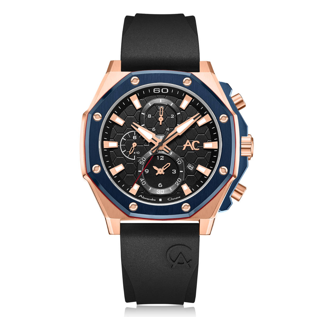 Alexandre Christie Mens Black Chronograph Casual Watch (9601GCRURBA) (M)