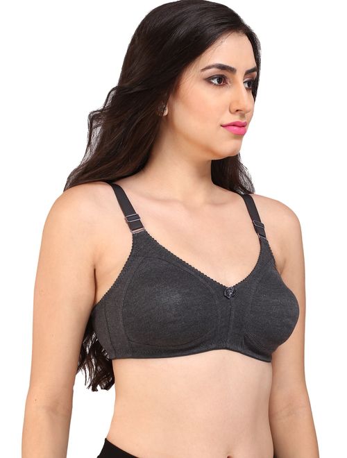 Buy Bralux Plus Size Women's C-Cup Non-Padded Non-Wired T-Shirt Bra, Tohfa  - Melange Skin 32C at