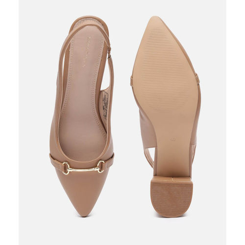 Buy Van Heusen Women Beige Mules Heels Online