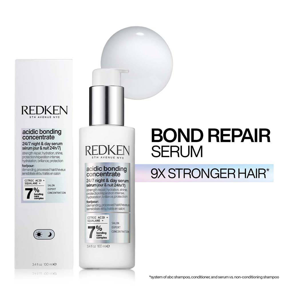 Redken Acidic Bonding Concentrate 24/7 Night & Day Serum.Repairs Damage, Reduces Frizz & Adds Shine