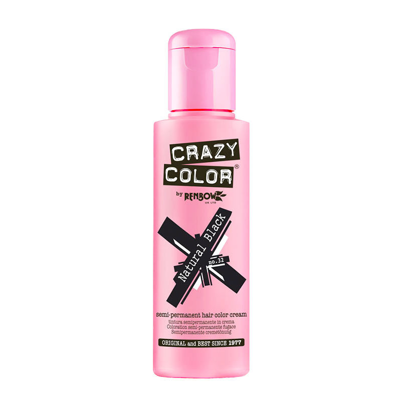 Crazy Color Semi Permanent Hair Color Cream - Natural Black No. 32
