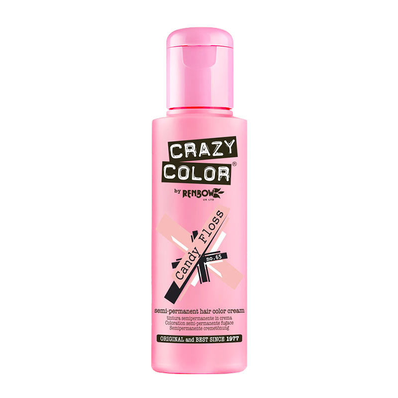 Crazy Color Semi Permanent Hair Color Cream - Candy Floss No. 65