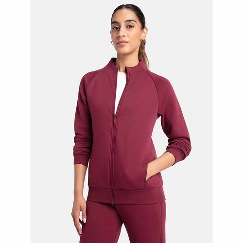 Buy Jockey U108 Women Cotton Rich Fleece Fabric Full Zip High Neck