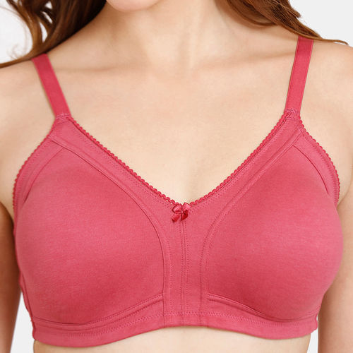 Buy Zivame Everyday Double Layered Non-Wired Full Coverage Super Support Bra  - Red online
