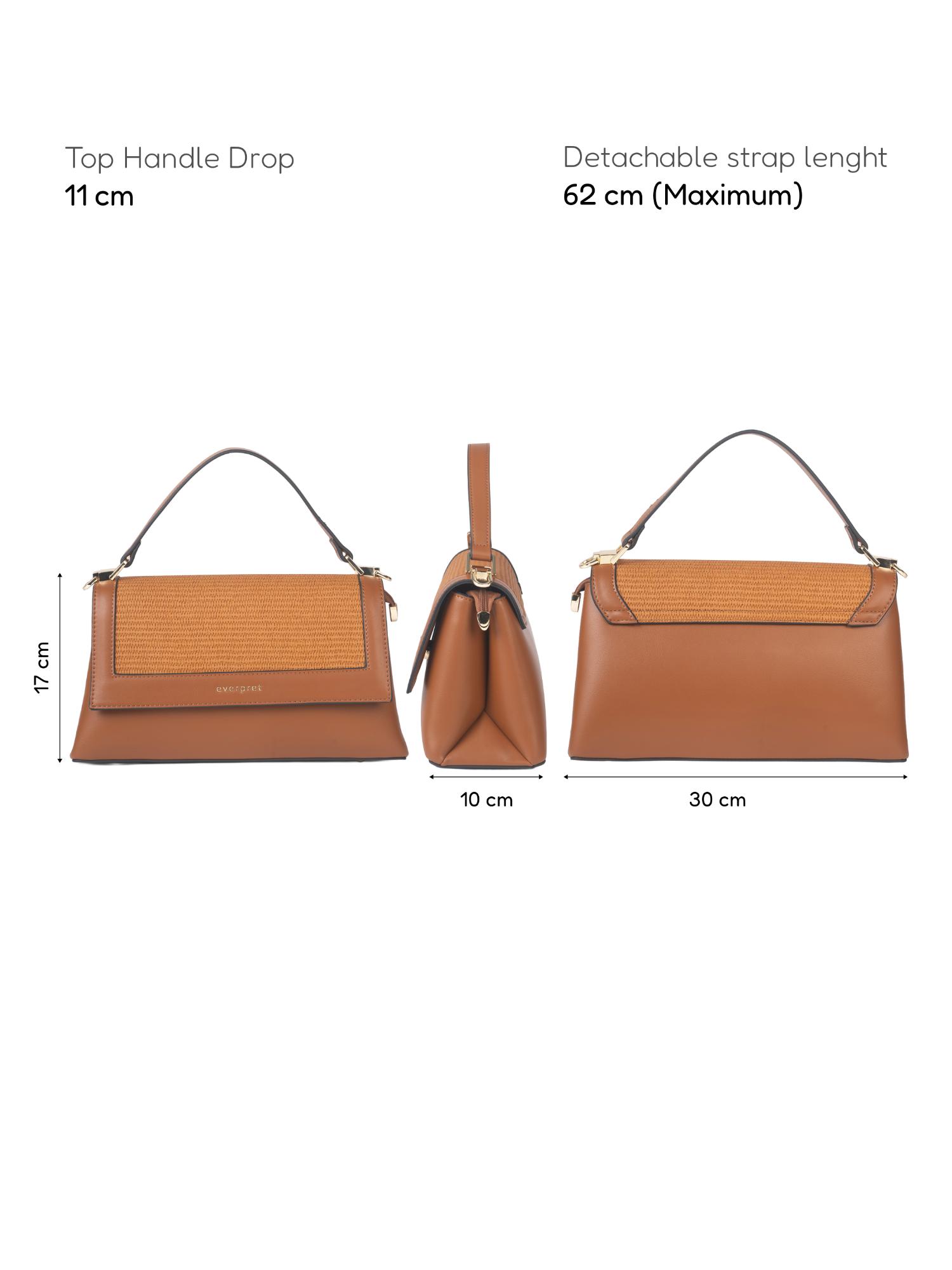 Buy Everpret Brown Cheri Dual TTop Handle with Strap Satchel Bag