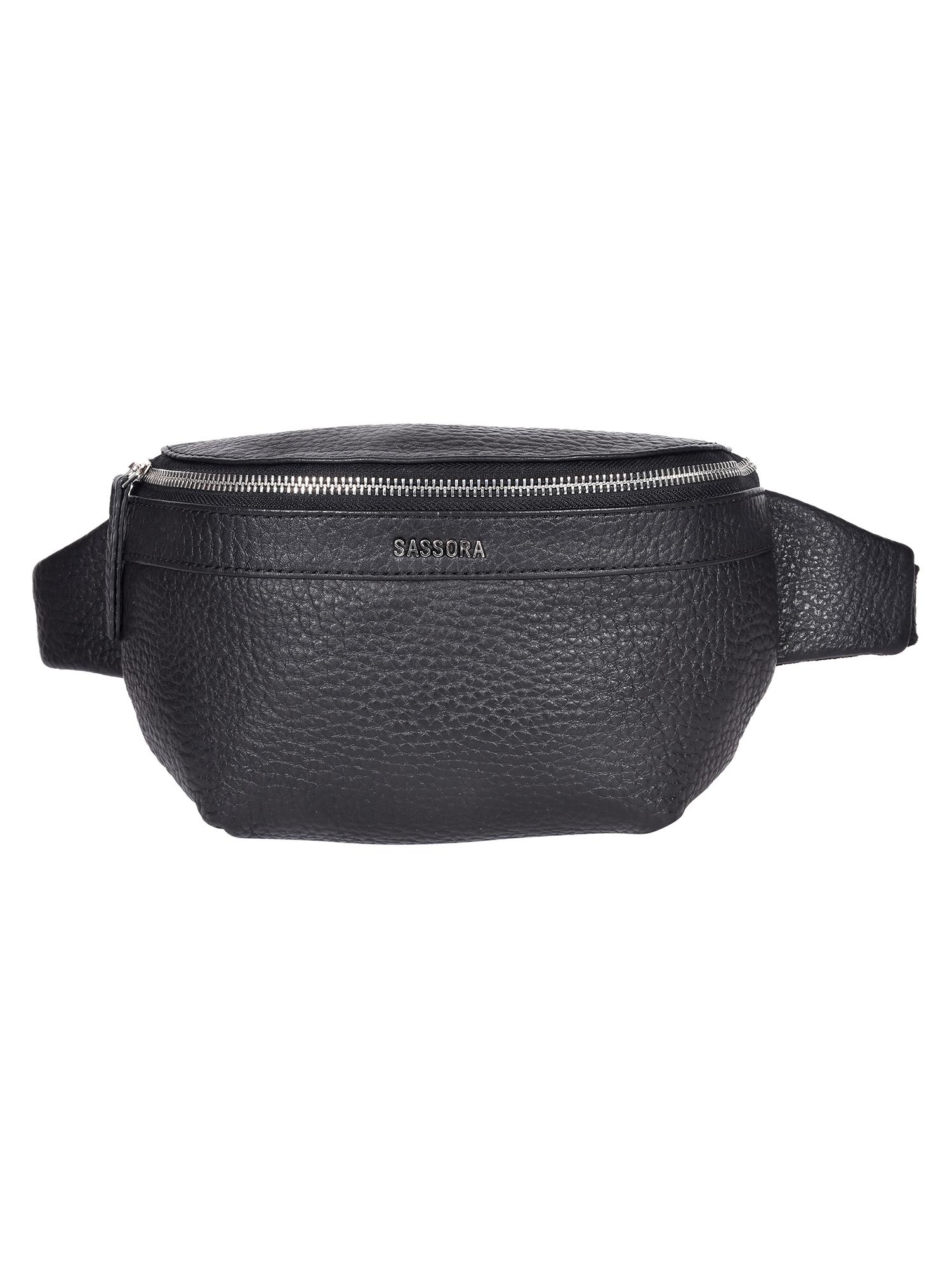 Buy Sassora Black Genuine Leather with Adjustable Strap Waist Belt