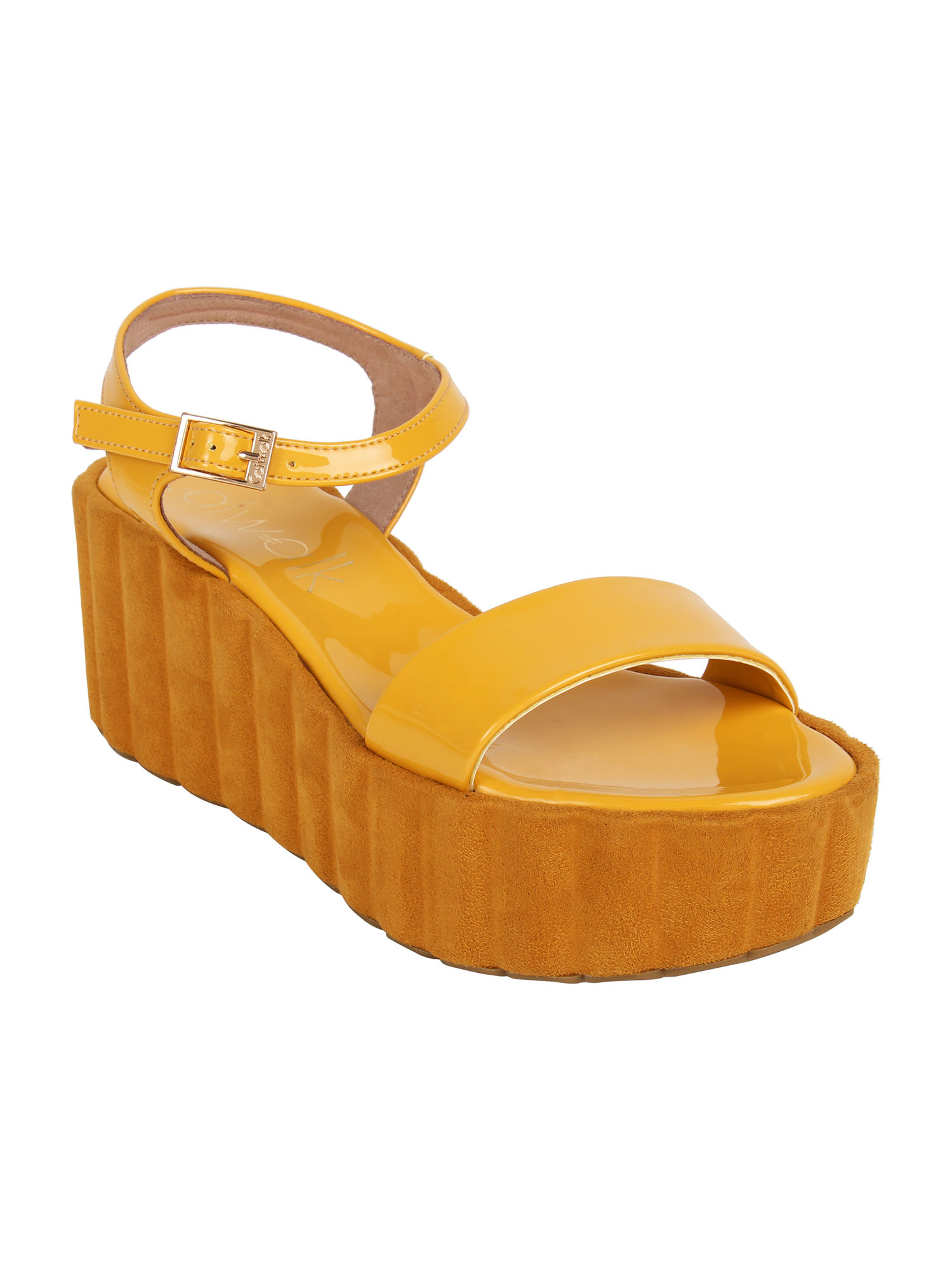 Yellow platform online sandal