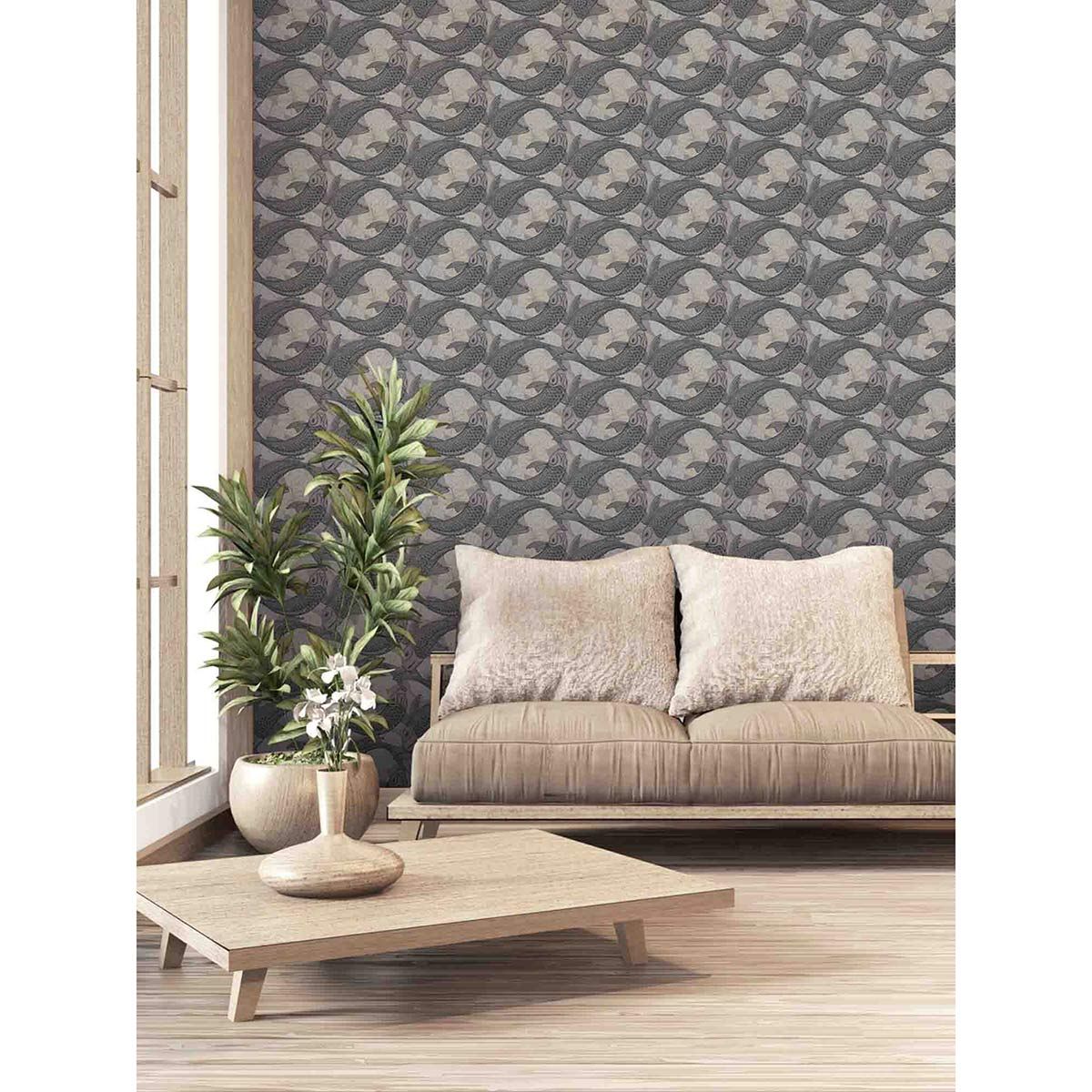 Textured Grey Wallpaper Design For Bedrooms  Livspace