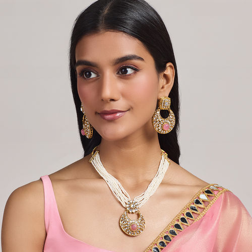 Buy Azai by Nykaa Fashion Gold Pearl Beaded Kundan Pendant Festive