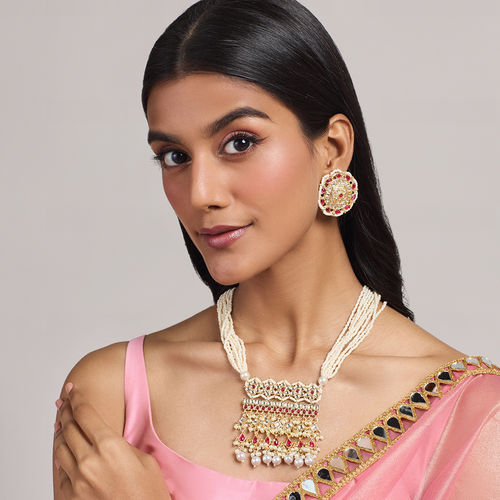 Buy Azai by Nykaa Fashion Red Pearl Heavy Pendant Necklace Round