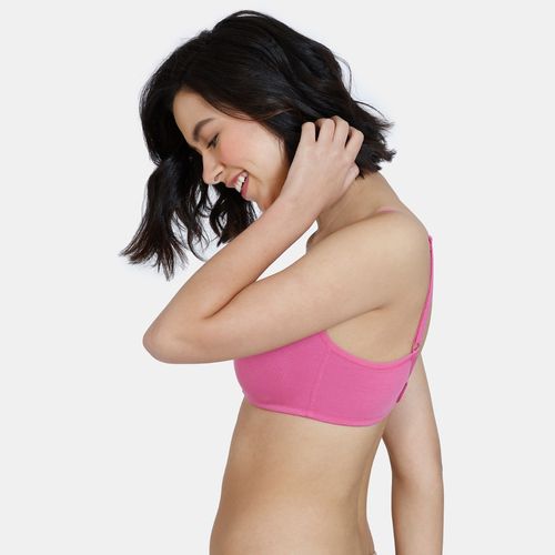 Buy Zivame Beautiful Basic Double Layered Non-Wired 3-4th Coverage T-Shirt  Bra - Ibis Rose Online