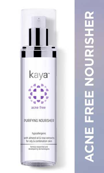 Kaya Acne Free Purifying Nourisher, with Almond Oil & Rose Extracts for oily & combination skin