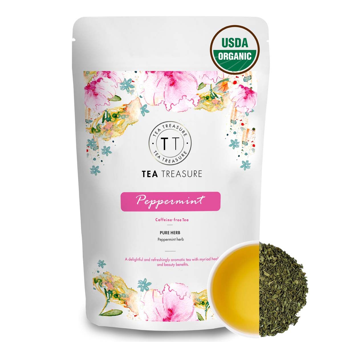 Tea Treasure Usda Organic Peppermint Herbal Tea For Weight Loss