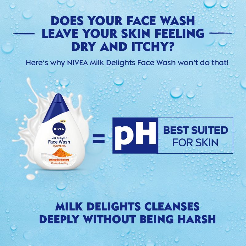 NIVEA Women Face Wash for Acne Prone Skin, Milk Delights Turmeric Buy