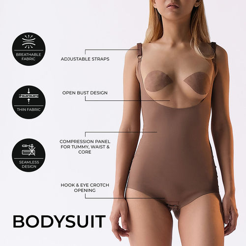 Buy ButtChique Bodysuit Beige Shapewear Tummy & Upper Body Sculpting, Adjustable  Straps Online