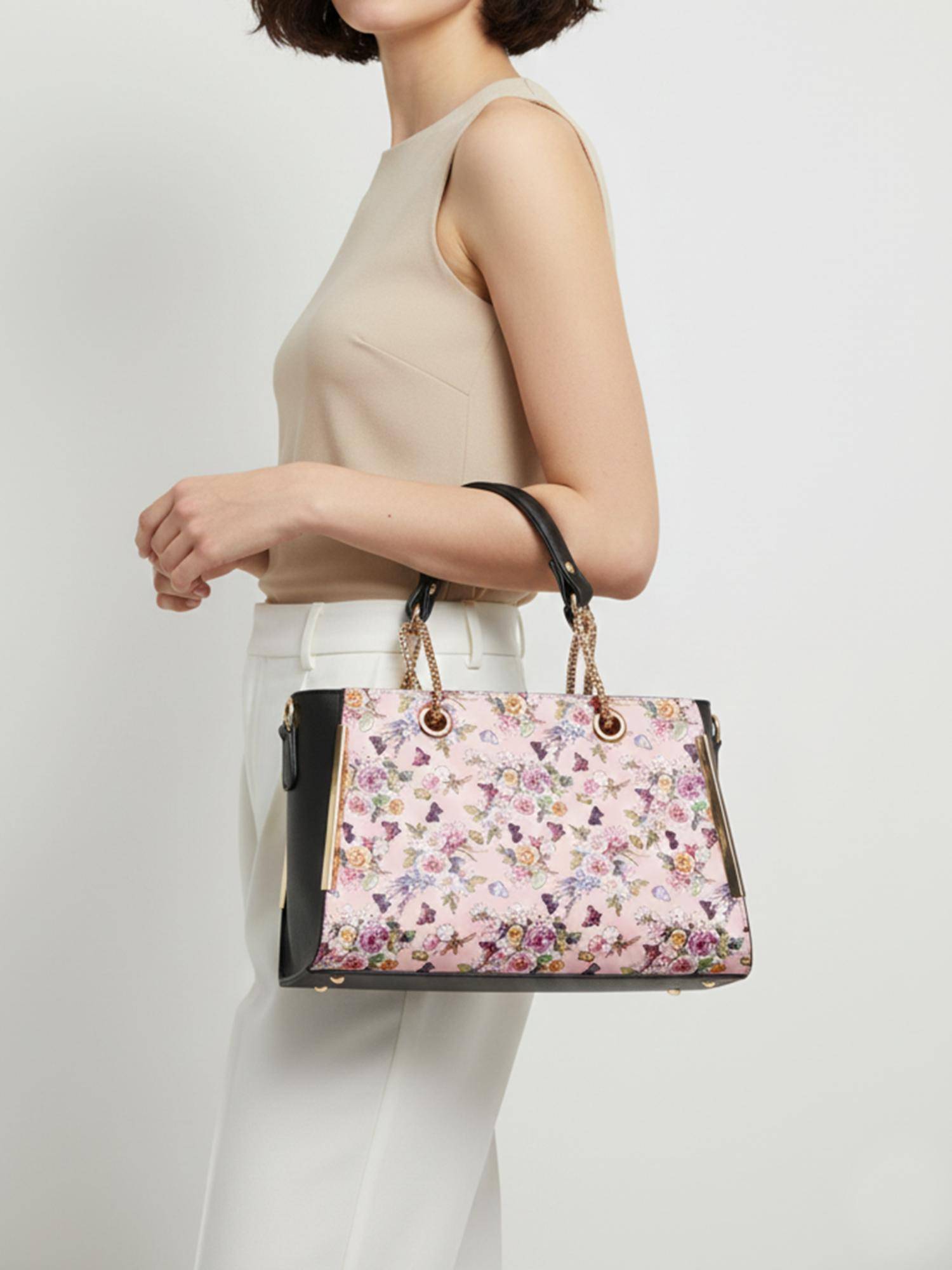 Fabbhue Women Multicolor Printed Handheld Bag