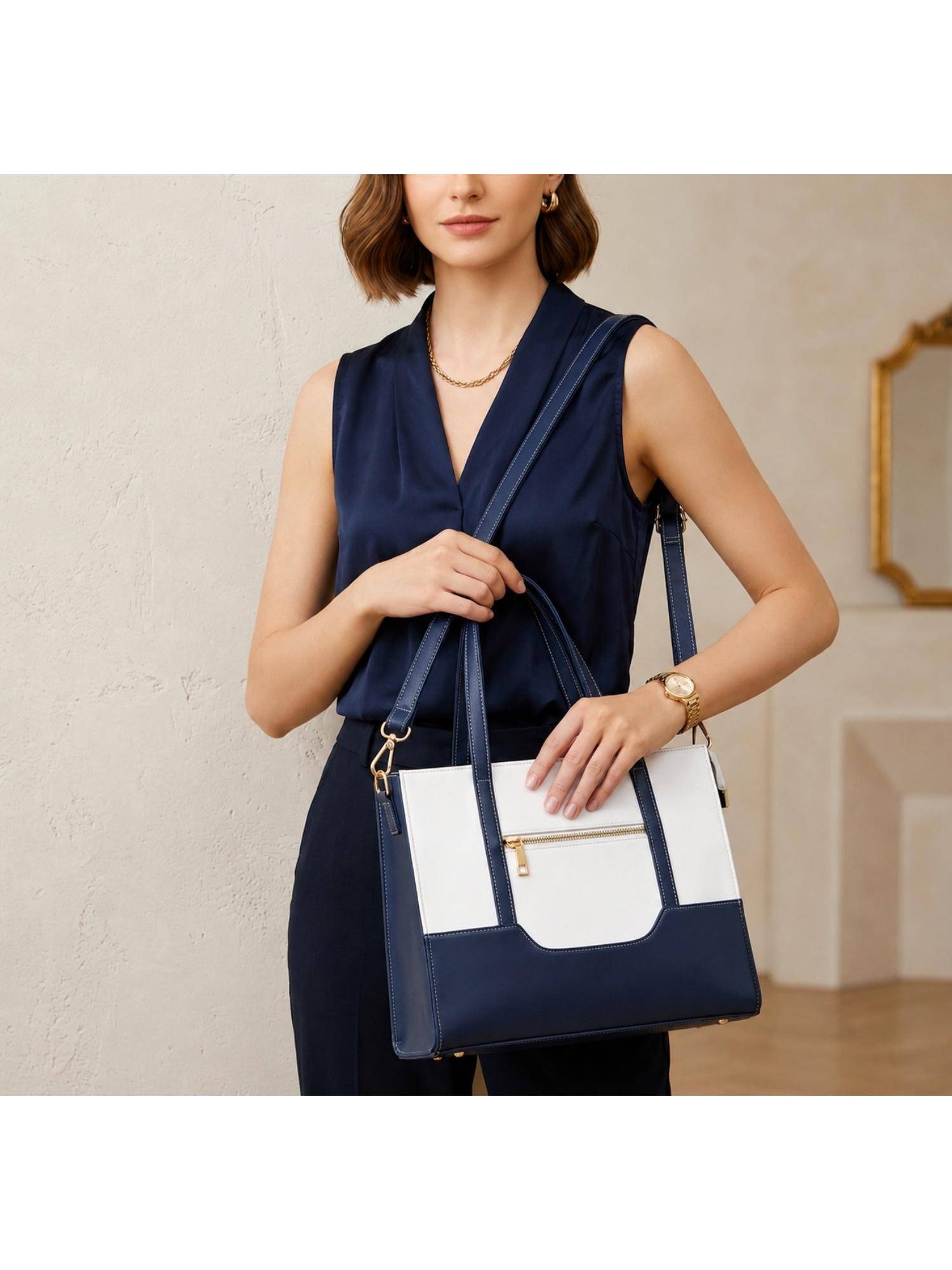 Fabbhue Women Blue and White Shoulder Bag