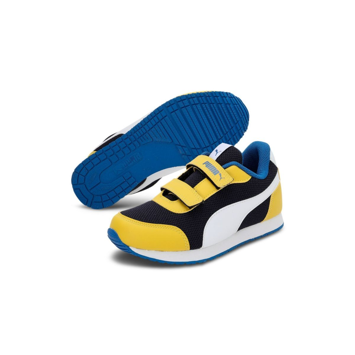 Puma blue and yellow hotsell casual shoes