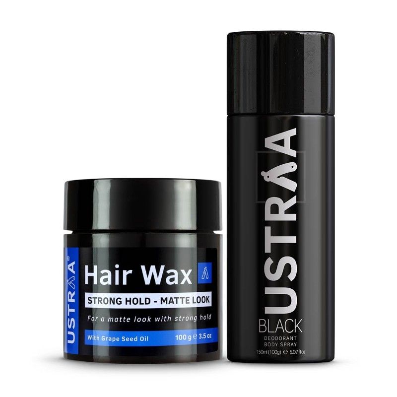 Ustraa Black Deodorant & Hair Wax Matt Look