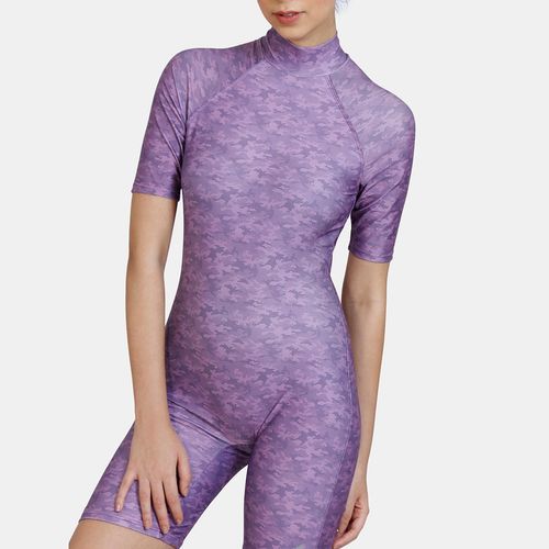 Buy Zivame Zelocity Padded Bodysuit With Zipper - Chinese Violet